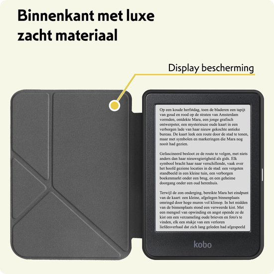 Hoesje Geschikt voor Kobo Clara BW Hoes Bescherm Hoesje Case Sleep Cover Trifold Met Screenprotector - Hoes Geschikt voor Kobo Clara BW Hoesje - Donkerblauw van Hoesje  — afbeelding 5