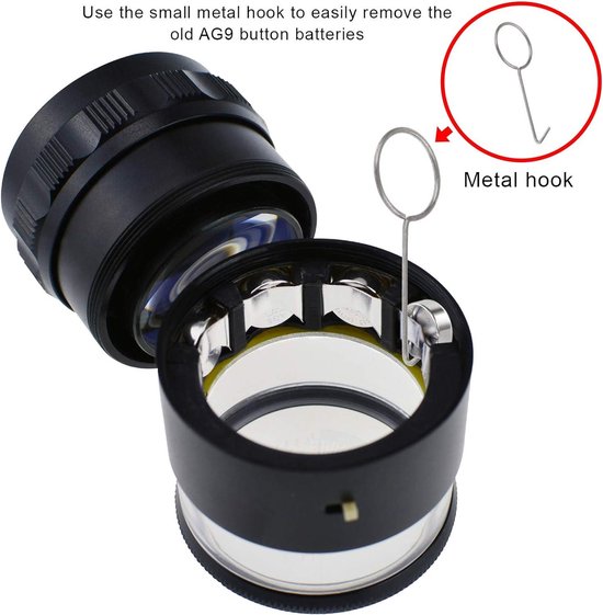 10X Oplaadbare Juweliers Loep Vergrootglas met LED-verlichting & 3 dradenkruis schalen, 25 mm gezichtsveld, verstelbare focus oogloep vergrootglas LED schaal loep voor edelstenen, munten, horloge