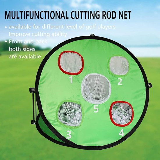 Chipping Dubbelzijdige Apparatuur 5 Gaten Indoor Outdoor Golf Netto Sport Draagbare Training Hulpmiddelen Vouwen - Html Content van Merkloos — afbeelding 4