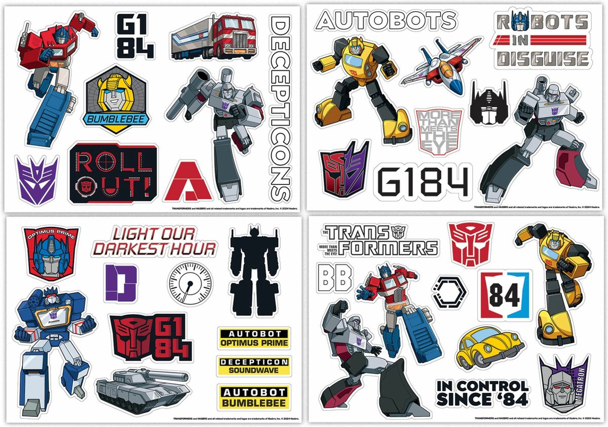 Blue Sky Studios Transformers Sticker Set Various Stationery
