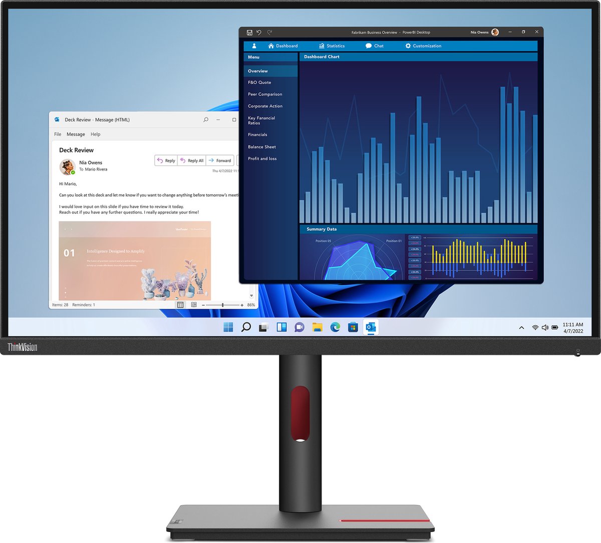 Lenovo ThinkVision T27p-30 LED-monitor Energielabel F (A - G) 68.6 cm (27 inch) 3840 x 2160 Pixel 16:9 4 ms DisplayPort, Audio-Line-out, HDMI, USB-C® IPS LED