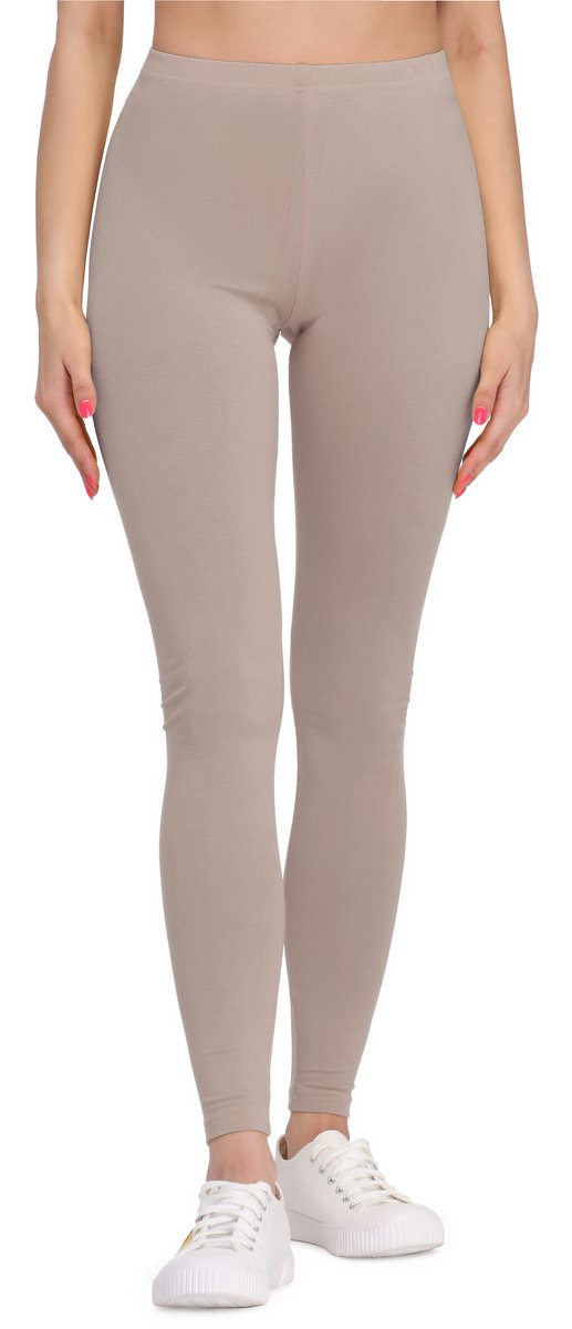 Bellivalini BLV-BLV50-147-LE Dames Leggings - Sport - Vrijetijdsbroek - Lang - Viscose - Sporbroek - Yogabroek - Café au Lait - L