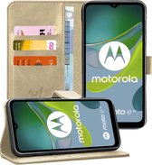 Hoesje geschikt voor Motorola Moto E13 - Portemonnee Book Case Goud
