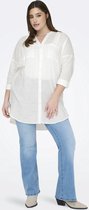 ONLY CARMAKOMA CARAPELDOORN SOLID V-NECK L/S SHIRT WVN Dames Blouse - Maat 46