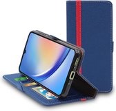 ebestStar - Hoes voor Samsung Galaxy A34 5G, Wallet Etui, Book case hoesje, Donkerblauw, Rood