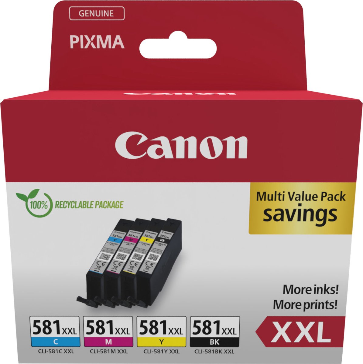 Canon Inktcartridge CLI-581XXL zwart + 3 kleuren