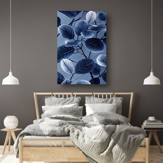 Bladeren schilderijen - Planten wanddecoratie - Schilderijen canvas Takken - Modern schilderij - Schilderijen canvas - Muur kunst canvas 50x70 cm