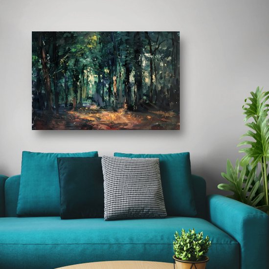 Portrait forêt - Tableau nature - Décoration murale lumineuse - Tableau vintage - Toile Décoration murale - Toile décoration maison 120x80 cm