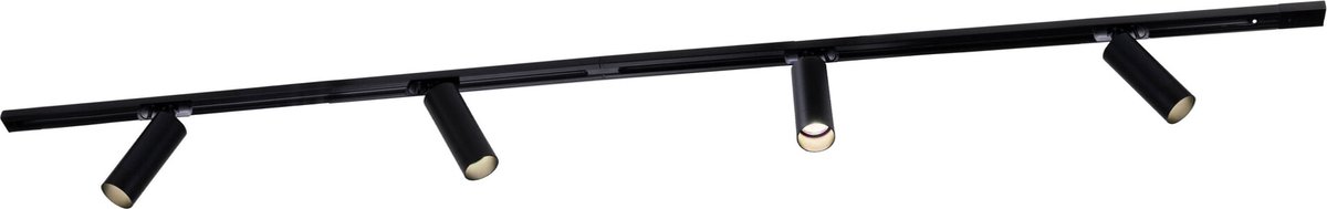 Ledvion - Smart LED Railverlichting 2M + 5 Railspots (4.9W - RGB - Zwart - Dimbaar) - 1-Fase