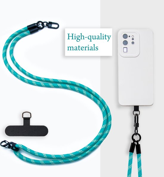 Chaîne de téléphone portable Cadorabo pour Fairphone 3 en VERT - JAUNE - Étui pour téléphone portable avec cordon de sangle réglable à accrocher autour du cou