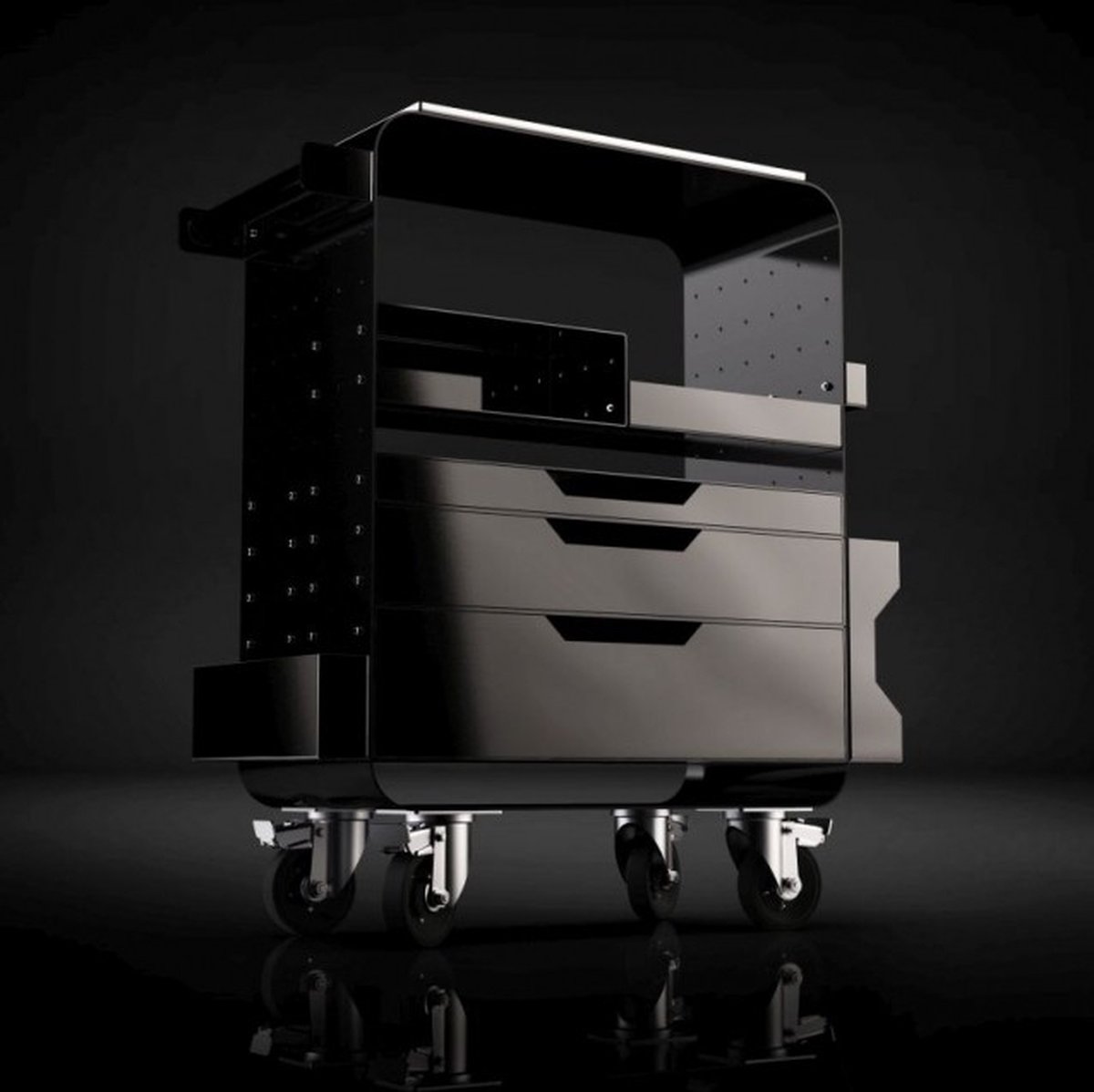 Impala Mobile Workstation Black | Verrijdbare Werktafel Voor Tattoo PMU En Beauty | Mobiele Trolley Met Opbergruimte Voor Tools Supplies En Apparatuur | Geschikt Voor Salon Behandelruimte Shop En Creatieve Studio | Dagelijks Gebruik