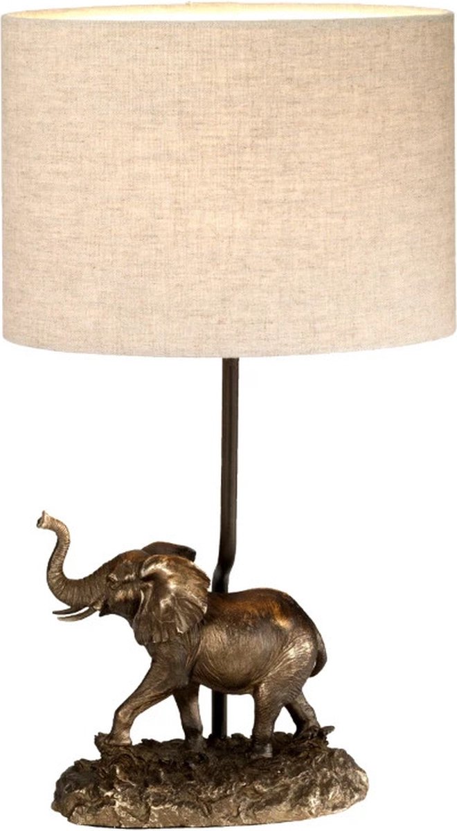 Bohemian Tafellamp - Steady Lighting - Kunststof - Bohemian - E27 - L: 17cm - Voor Binnen - Woonkamer - Eetkamer - Brons