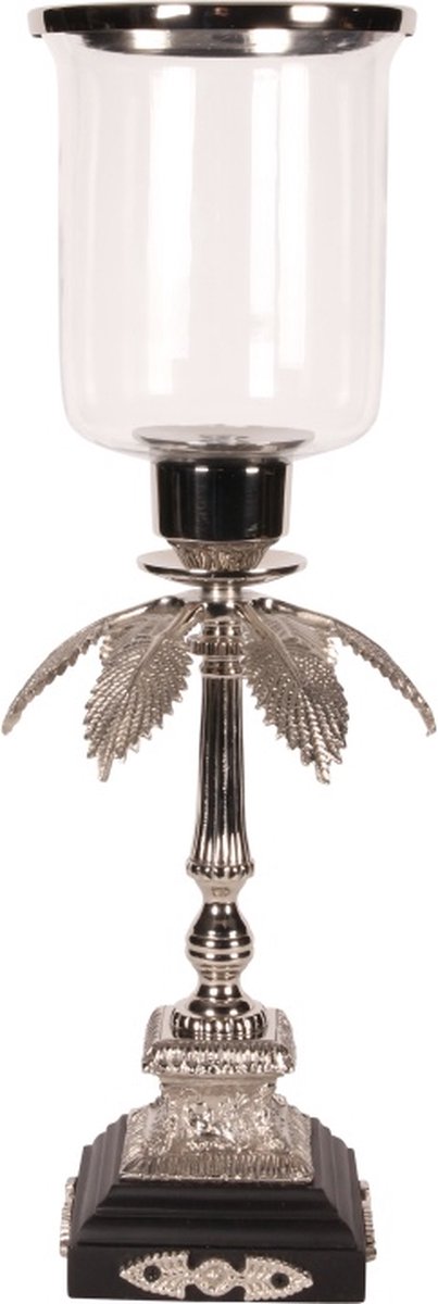Baroque Windlicht - Windlicht 60 cm - Zilver - Koper / Glas - 60x26x26 - Brass+glass Silver