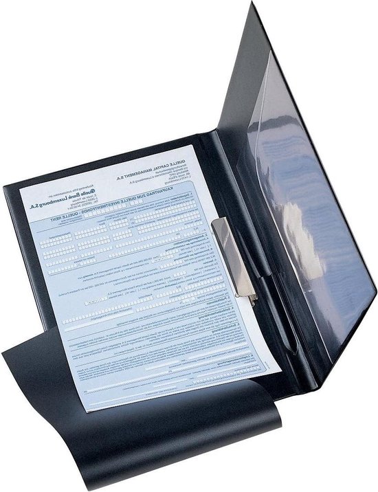 Foto: Clipboard ordnermap din a4 doorschrijfbeveiliging zwart veloflex 5240080