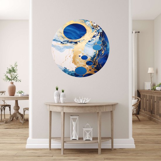 Cercles muraux - Formes murales - Cercle mural Or - Tableau Goud - Cercle mural - Art mural cercle mural forex 70x70 cm