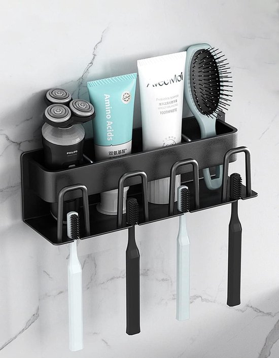 XILIMEN Porte-Brosse à Dents Mural Acier Inoxydable – Sans Perçage Adhésif 3M – Support Brosse Électrique & Manuelle Salle De Bain