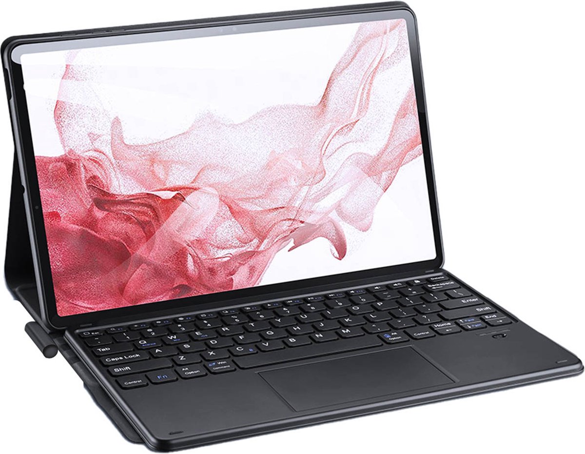 Dux Ducis QWERTY Bluetooth Keyboard Bookcase Geschikt voor de Samsung Galaxy Tab S8 Plus / S7 Plus / S7 FE - Zwart