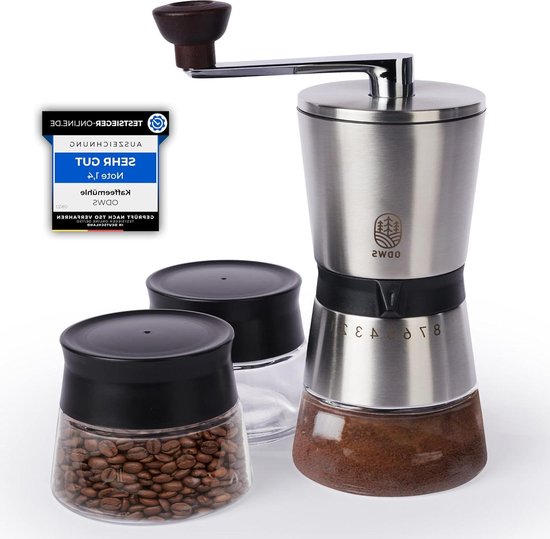 Eerste Handmatige Koffiemolen Met Grote Capaciteit van 60g, Draagbare Koffiemolen Met 40 Maalinstellingen en Keramische Conische Maalschijf, Ideaal voor Espresso, Filterkoffie, Kamperen en Reizen