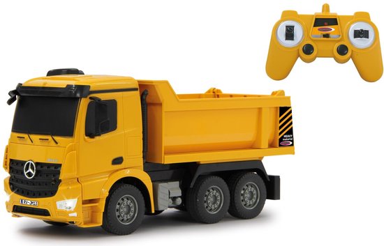 Jamara RC voertuig Auto - 405108 RC Vrachtwagen Mercedes-Benz Arocs Kiepwagen - Geel - 2,4GHz RC Model Kant en Klaar - 1:26 -