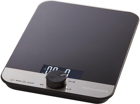 KitchenAid Dual Platform Digitale Keukenweegschaal, 10 lbs capaciteit, Zwart