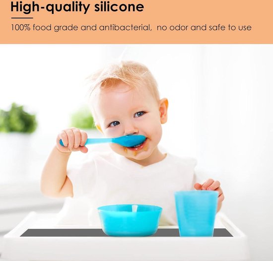 emolife Multifunctionele siliconen keukenwerkbladmat, extra dik (2 mm) antislip, hittebestendig, grote beschermmat, zwart, 60 x 40 cm