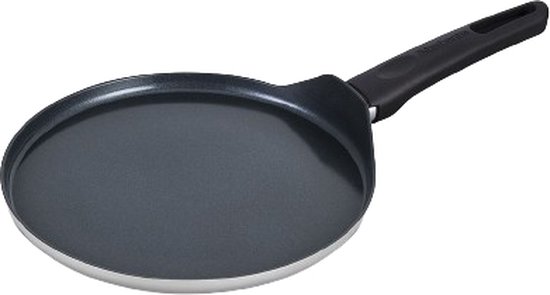 Brabantia INDU+ R Pannenkoekenpan - Ø 24 cm – 100% gerecycled aluminium - keramische antiaanbaklaag – ergonomisch en licht -ook geschikt voor Inductie - 100% PFAS Vrij – kleur Grijs