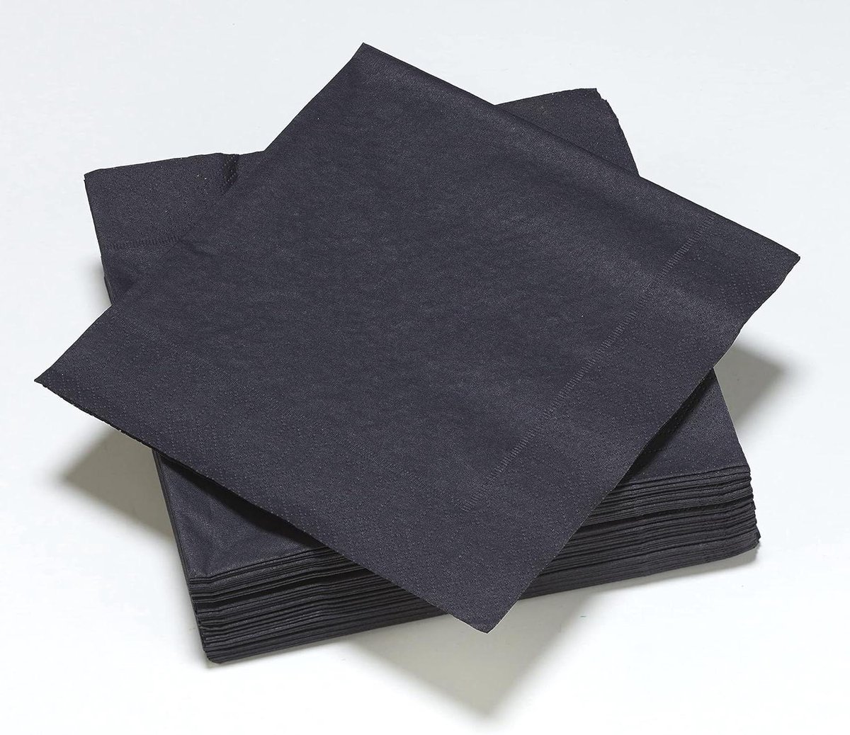 50 zwarte servetten van watten 2-laags FSC® - 33 x 33 cm-html content benodigd servetten papieren