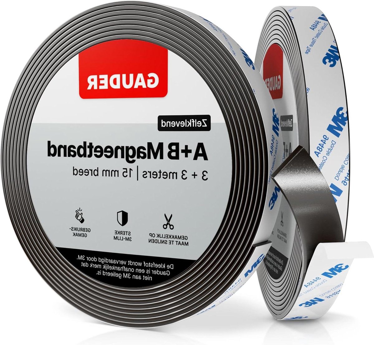 Magneetband Zelfklevend Type A + B - Magnetische Tape voor Vliegenhorren & Gordijnen - 3m + 3m