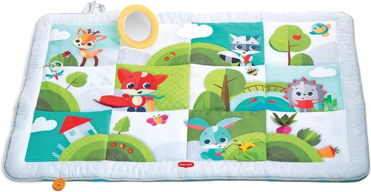 Mat Baby Speelkleed XL 150x100 cm 9 Activiteiten Buikliggingspiegel Kiekeboe-activiteit Meadow Days