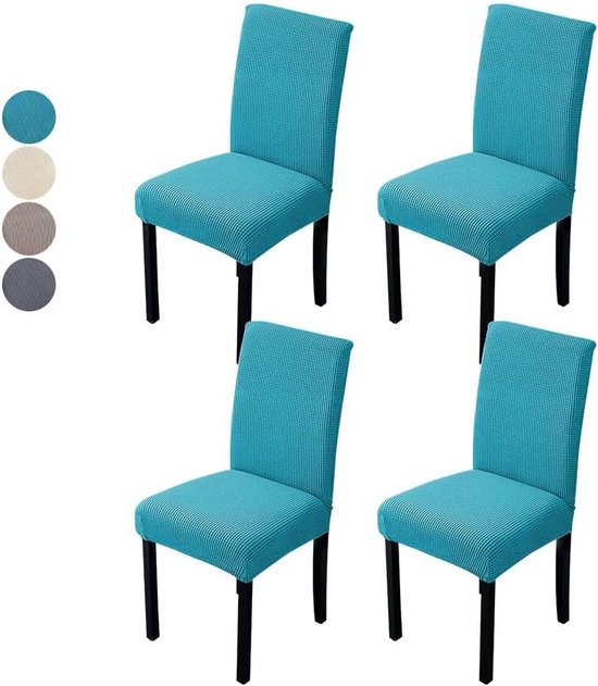 Qubjus Stoelhoezen voor eetkamer, set van 2, stretch