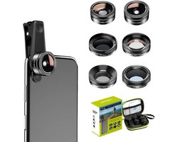 Apexel 6-in-1 Smartphone Lens Kit met Universele Clip
