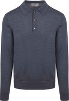 King Essentials The Robert Long Sleeve Poloshirt Merino Antraciet - Maat S - Heren - Pullovers