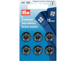 Prym Aannaai drukknopen 6 stuks 15 mm zwart