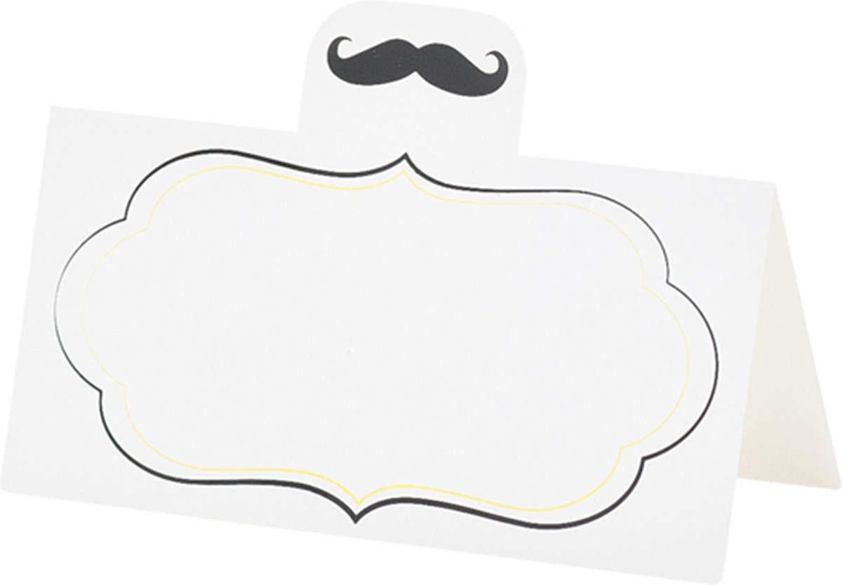Givi Italia naamkaartjes/plaatskaartjes - bruiloft - wit - Mister - Mister thema - 10x stuks - 10 x 5 cm
