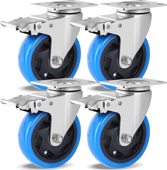 Zwenkwielen met remmen, Rubber Swivel Castor Wiel, Heavy