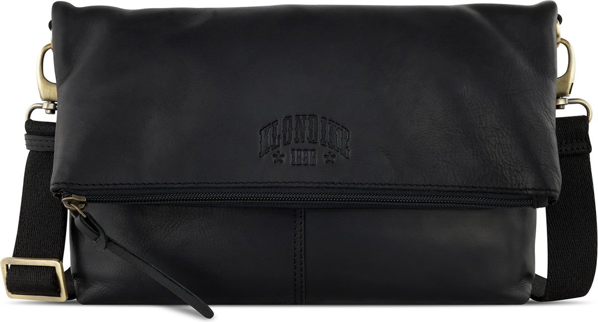 KLONDIKE 1896 Leren Schoudertas Rush Jessica Shoulderbag Black Zwart