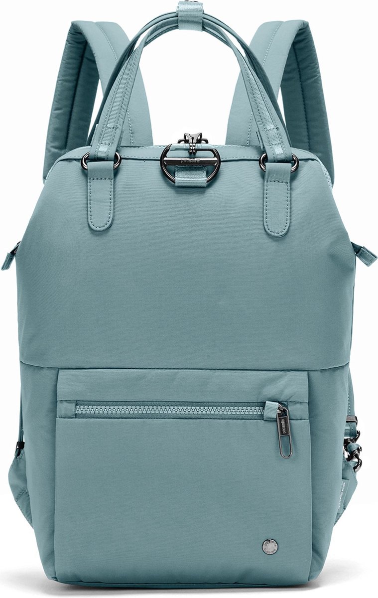 pacsafe Vrije tijd rugzak Rugzak met laptopvak Citysafe CX ECONYL® Mini Backpack 11L Fresh Mint Blauwgrijs