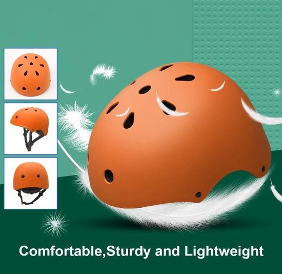 Kinderhelm Oranje - Fietshelm - Helm voor Kinderen - Skate Helm Kinderen - SkateHelm - Skate Helm Kind - Helmet - Helmen - Fietshelm Kinderen, Sporthelm - Kinderen van Merkloos — afbeelding 5