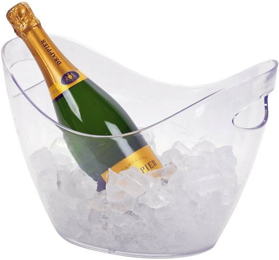 IJs/drank koelemmer met handvat transparant - Dranken/champagne koelers