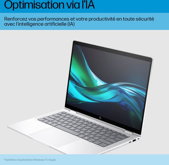 HP Elite x360 1040 G11 Intel Core Ultra 7 155H Hybride (2-in-1) 35,6 cm (14") Touchscreen WUXGA 16 GB LPDDR5x-SDRAM 512 GB SSD Wi-Fi 6E (802.11ax) Windows 11 Pro Zilver