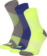 Xtreme Compression Socks Quarter - Chaussettes de sport à compression - Bas de compression mi-hauts - 3 paires - Multi Yellow - Taille 39/42