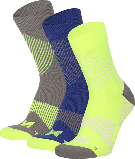 Sport compressie quarter sokken - 3-Pak - Unisex - Maat 35 t/m 48 - Sportsokken