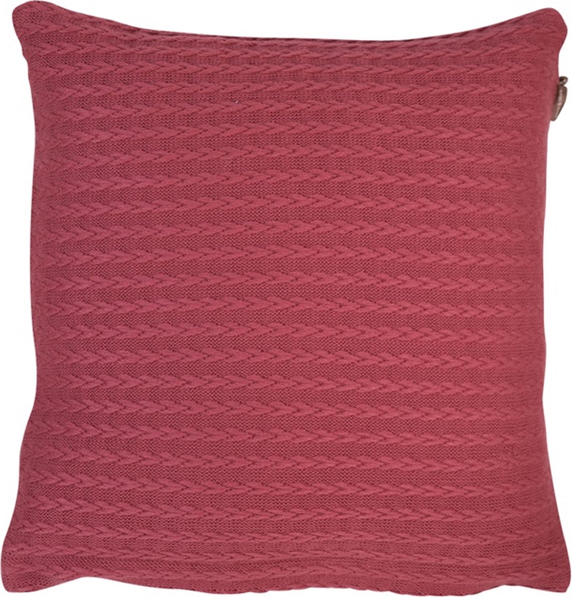 Linen & More Kussen Fine Cable Mauve | 45 X 45 | Sierkussen Voor Woonkamer Of Slaapkamer Rood