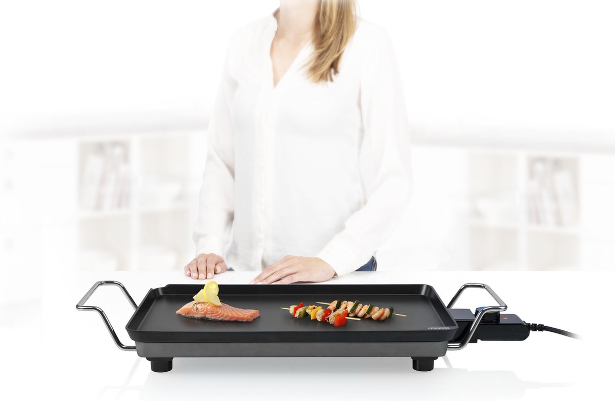 Princess Table Chef Superior Bakplaat 102240 - Gourmet - Grillplaat - Tafelgrill - 46x26 cm - 8 personen - Regelbare thermostaat - 2500W - Teppanyaki - Voor binnen en buiten - 2 meter snoer – foto 2
