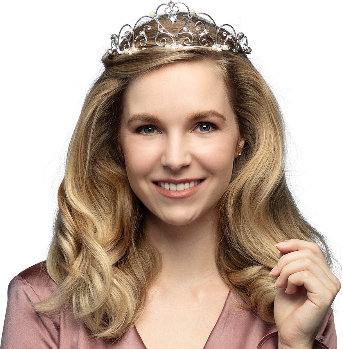 Boland - Metalen tiara Royal Alexandra - - Volwassenen - Vrouwen - Koningin - Prinses - Miss verkiezing - Royalty