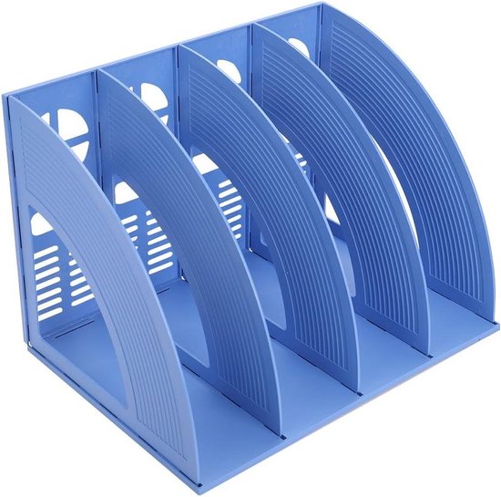 Arch File Rack Organizer Desk File Organizer Rack Magazine Plastic Folder 4 Compartimenten ...
