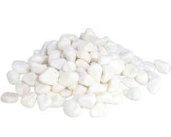 2x zakjes met witte kiezelsteentjes van 550 gram - Decoratie steentjes voor o.a aquarium of bloempot