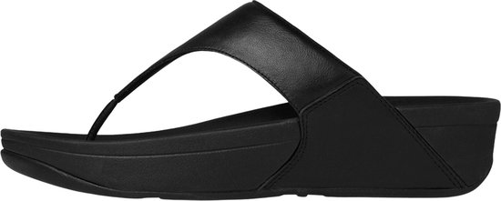 FitFlop Lulu Leather Toepost Dames Slippers - Zwart