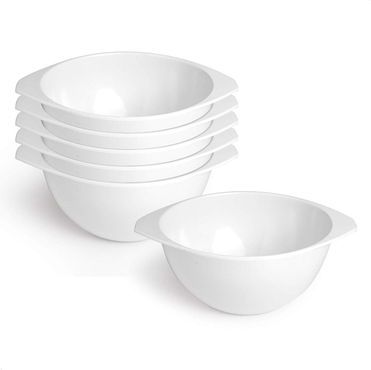 Soepkom serveerschaal 360 ml - set van 6 kommen - melamine keramische Mueslikom wit