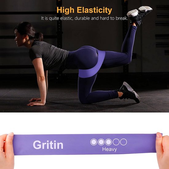 Weerstandsbandenset, fitnessbanden, set van 5 stuks, met deuranker, draagtas, gymnastiekband voor mannen en vrouwen, fitnessband voor yoga, pilates